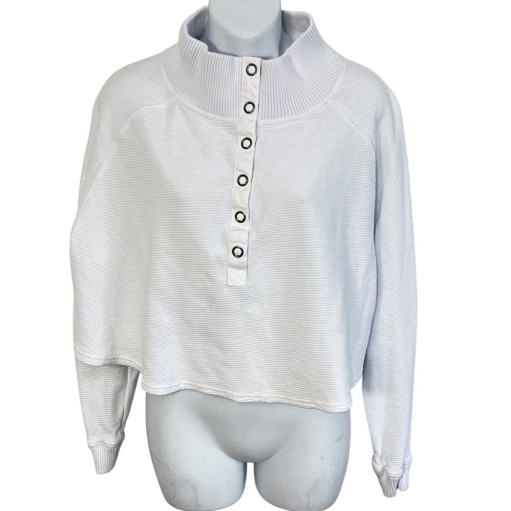 Free People Cream Button-Up Top